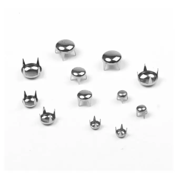 Solange Der Vorrat Reicht 12 Gewölbte Nieten mit Zähnen, 3 Größen, silberfarben – MT