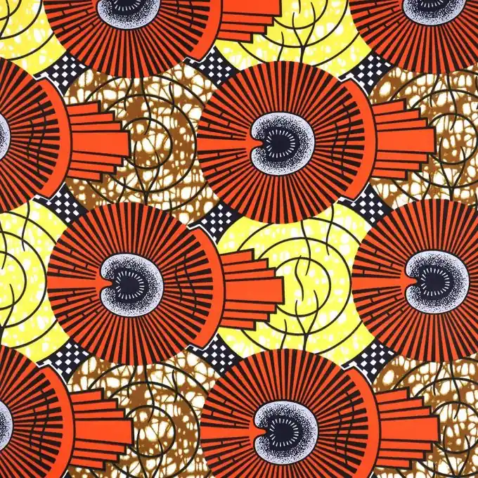 Baumwollstoff Wax Orange Kracherpreis