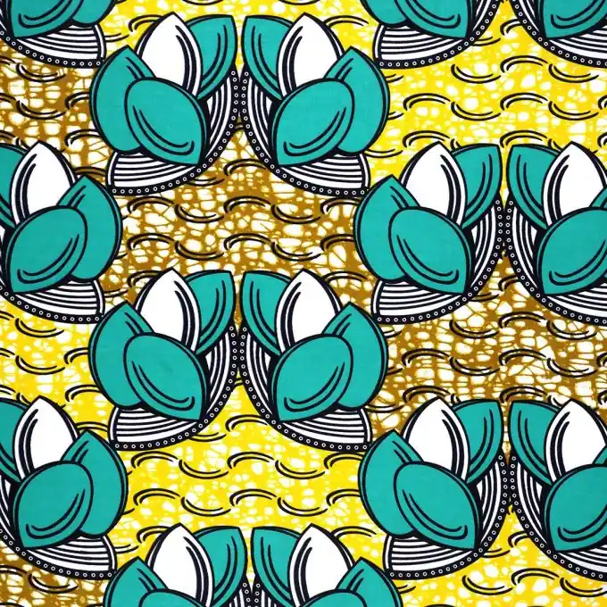 Baumwollstoff Wax Grün Weltweiter Versand