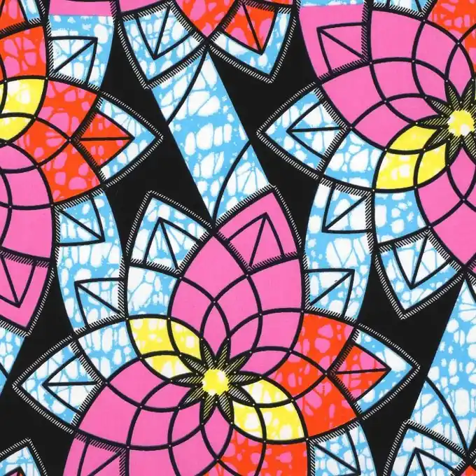 Baumwollstoff Wax Seerosen Nur Heute