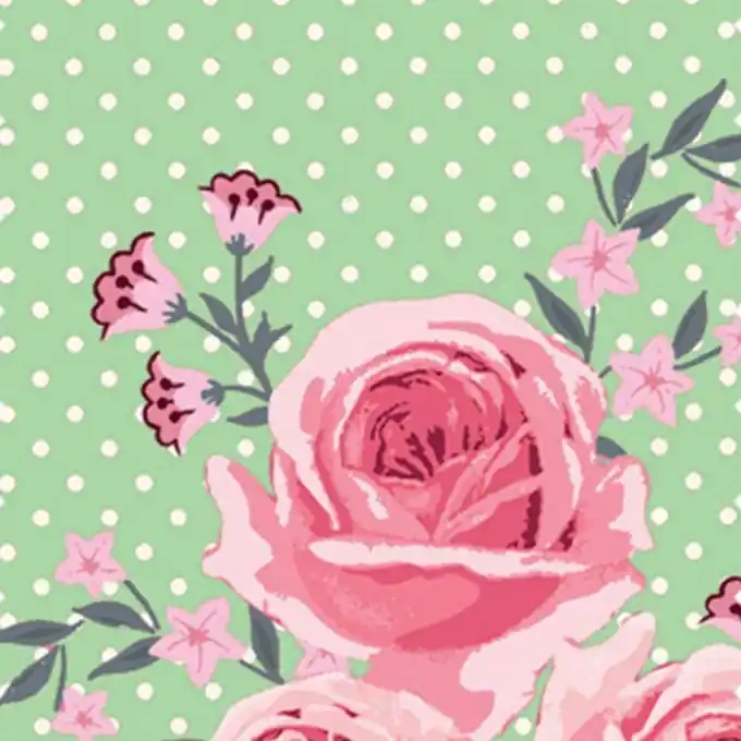 Großhandel Baumwollstoff Blumen Grün