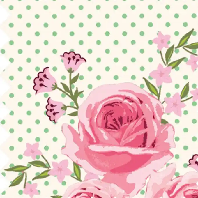 Neuheit Baumwollstoff Blumen Weiss