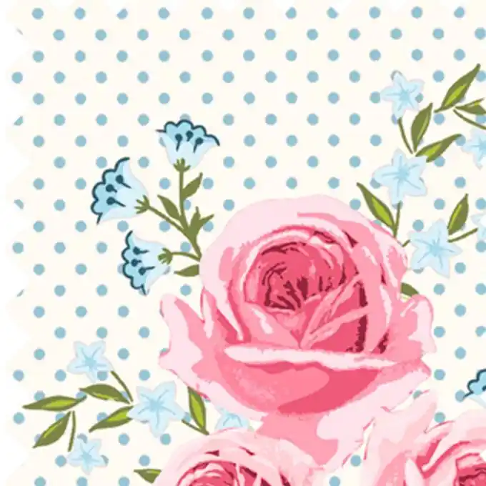 Baumwollstoff Blüten Weiss/Grün/Rosa Jetzt Bestellen