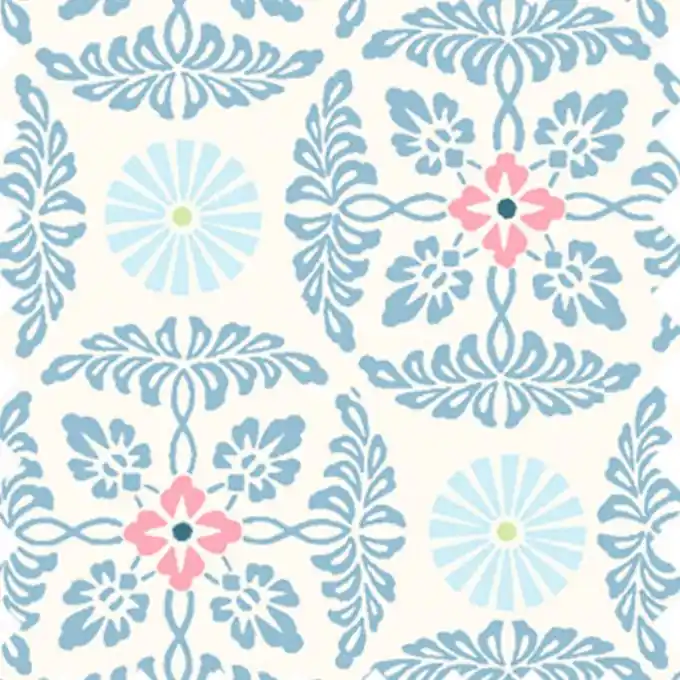 Jetzt Bestellen Baumwollstoff Rosace Blau