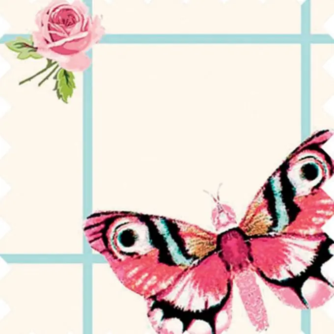 Exklusiv Baumwollstoff Schmetterlinge Rosa