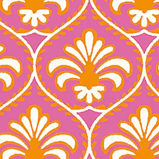 BAumwollstoff Ornamente Pink Neu