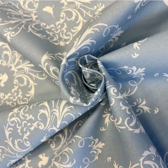 Baumwollstoff Ornamente Himmelblau Gratis Versand