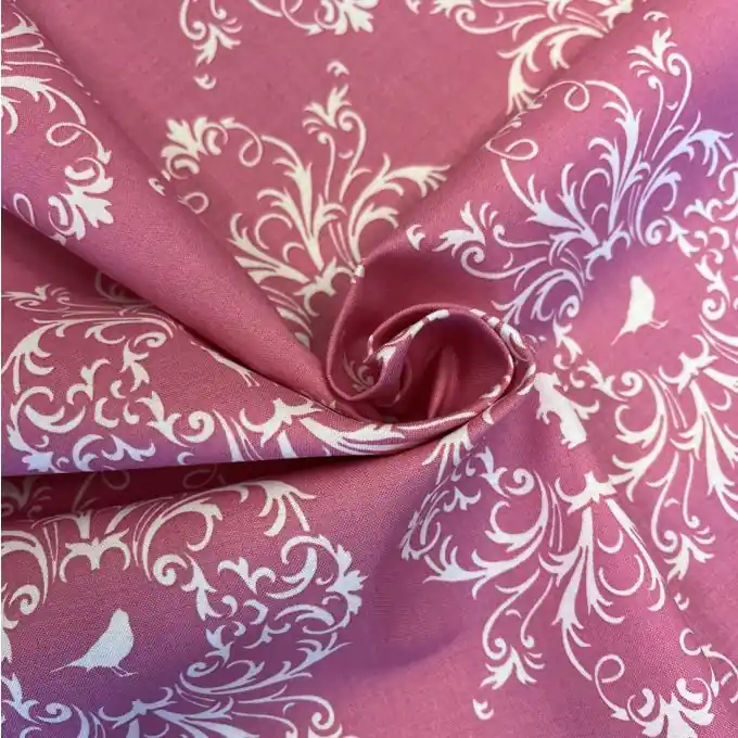 Baumwollstoff Ornamente Pink Aktuell