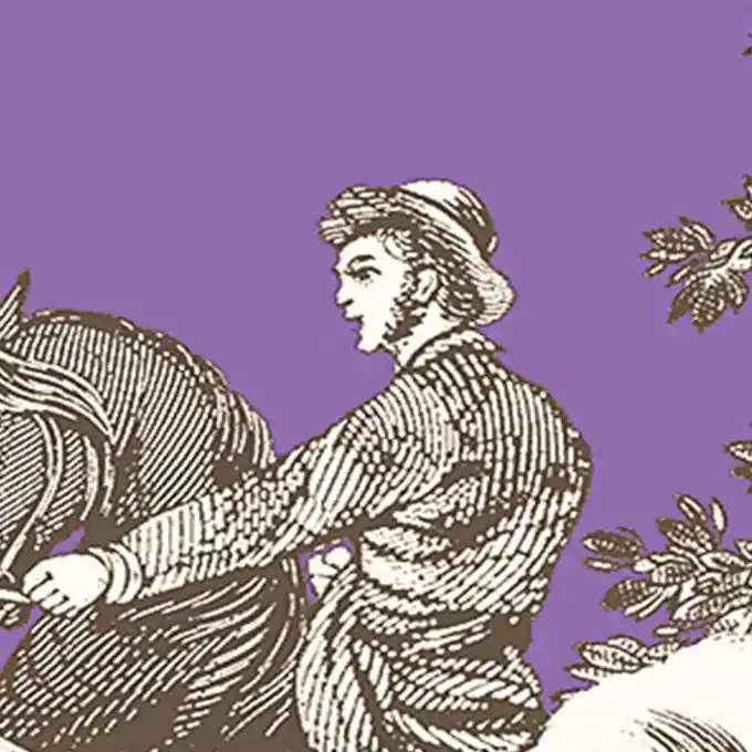 Hochwertig Baumwollstoff Jouy Violett