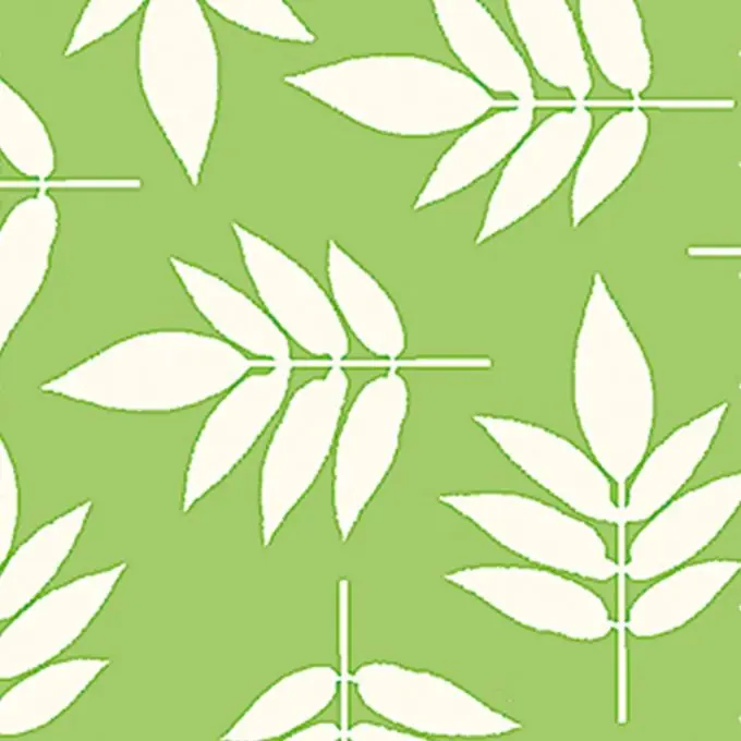 Baumwollstoff Blattmotiv Hellgrün Heute Kaufen