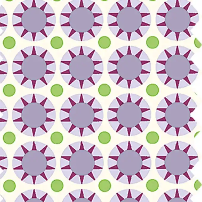 Super-Preis Baumwollstoff Kreismotiv Malve