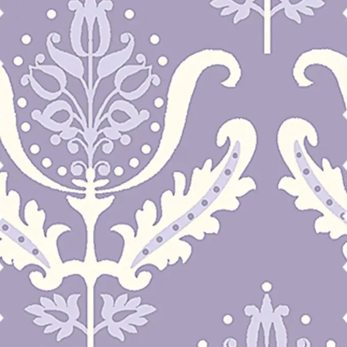 Geprüft Baumwollstoff Ornamente Malve