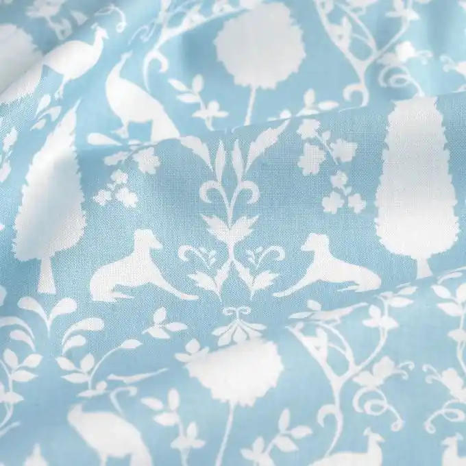 Ab Werk Baumwollstoff Pflau Himmelblau