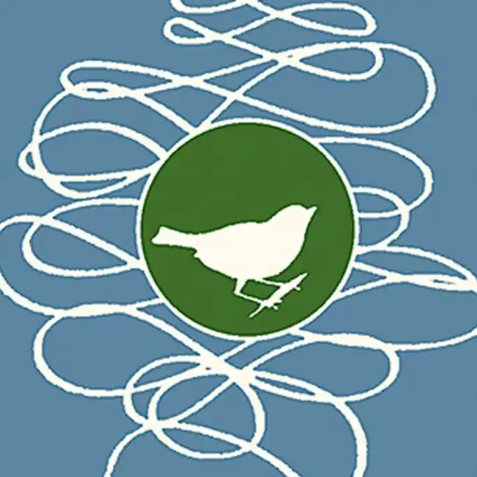 Baumwollstoff Vogel Blau Super-Preis