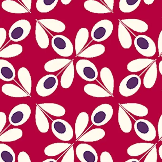 Original Baumwollstoff Fenton House Rot