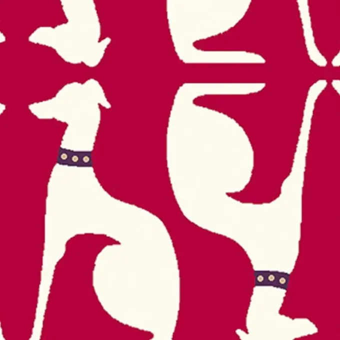 Baumwollstoff Hundemotiv Rot Online Kaufen