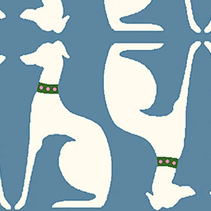 Baumwollstoff Hundemotiv Blau Must-Have