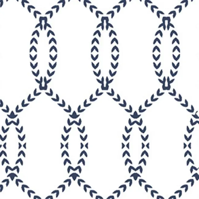 Echt Baumwollstoff Blau/Weiss Long Island