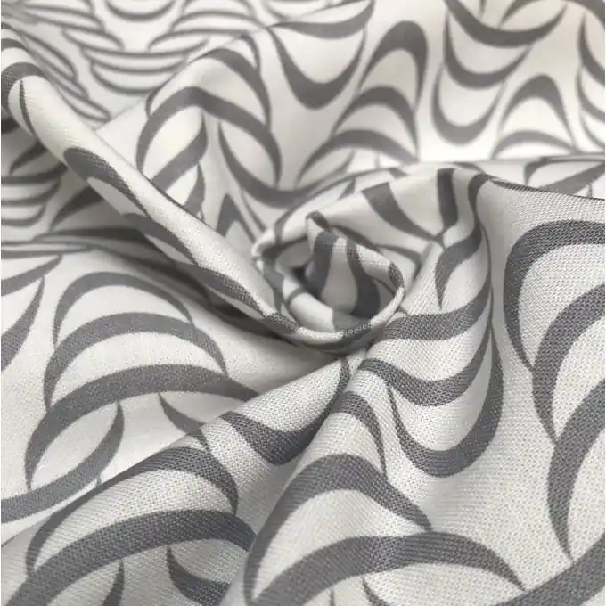 Must-Have Baumwollestoff Grau/Weiss Long Island