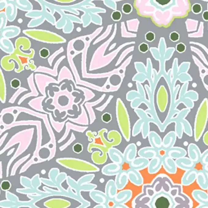 Premium Baumwollstoff Garden Grau