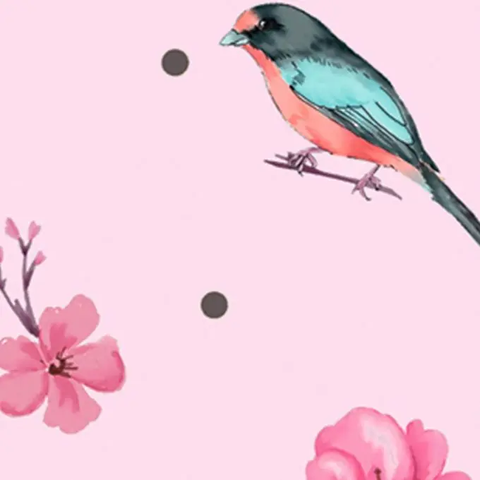 Meistverkauft Baumwollstoff Vogelmotive Rosa