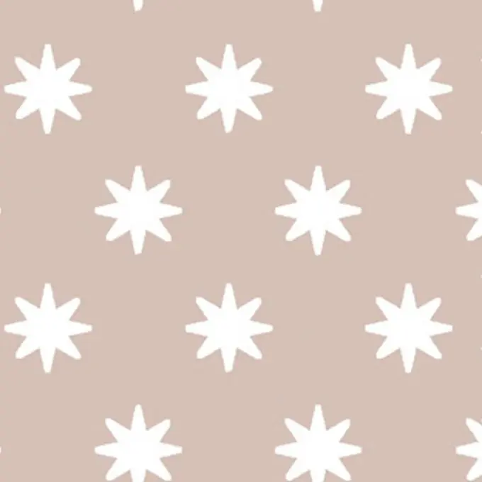 Nur Heute Baumwollstoff Sterne Beige