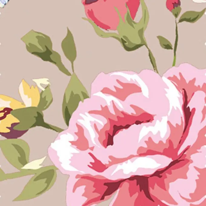 Baumwollstoff Blumen Beige Ab Werk