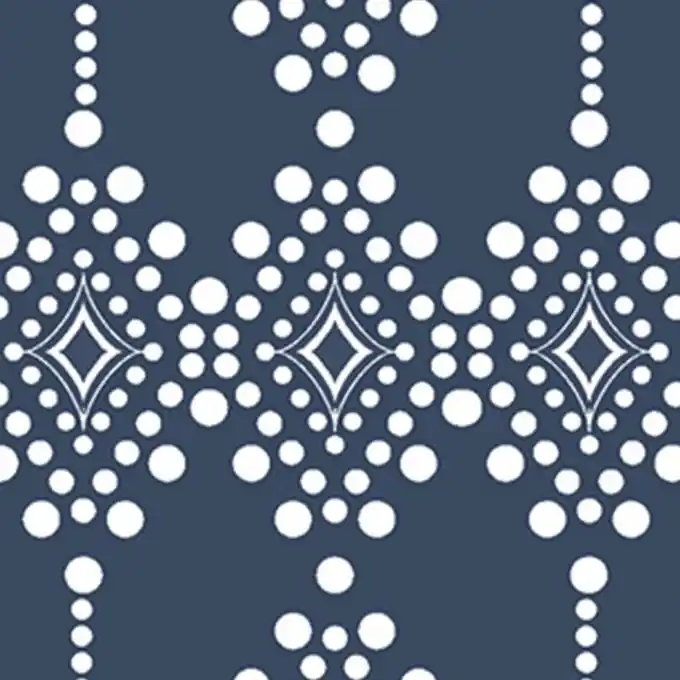 Baumwollstoff Rauten/Punkte Blau Saisonangebot