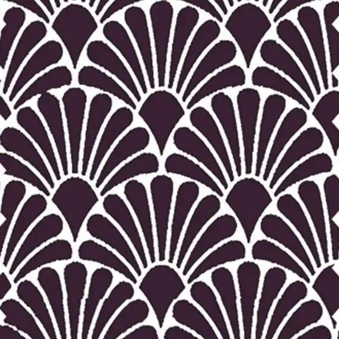 Baumwollstoff Fächermuster Violett Heißes Angebot