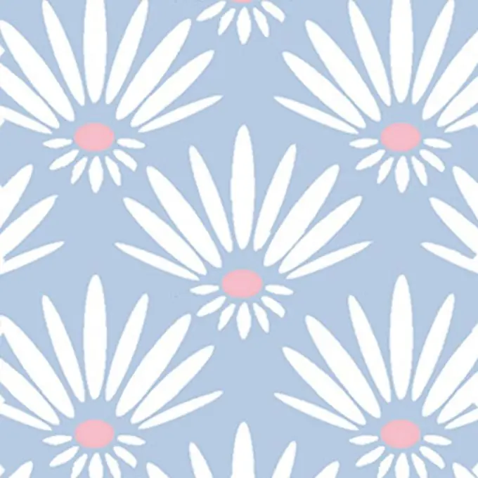 Expressversand Baumwollstoff BLOOMS Hellblau