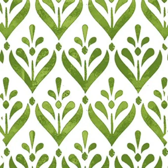 Top-Preis Baumwollstoff Blüten Grün BLOOMS