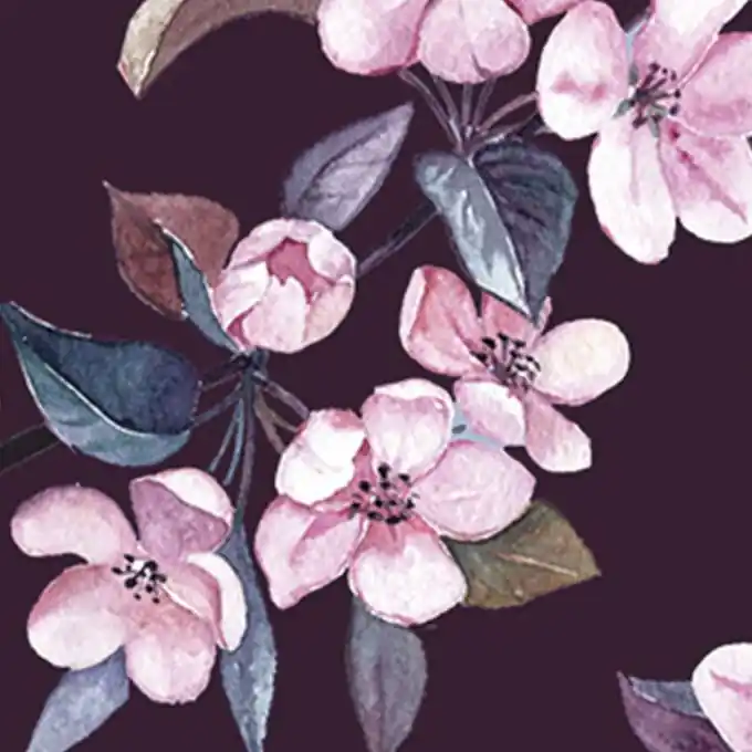 Abverkauf Baumwollstoff Kirschblüten Violett