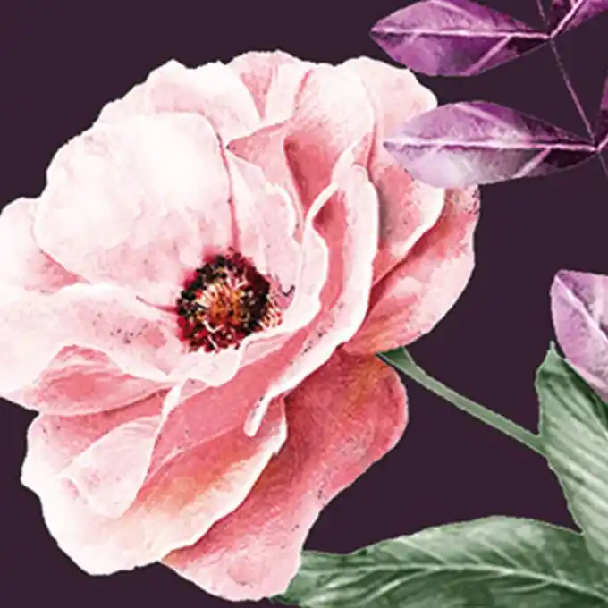 Baumwollstoff Blüten Violett Super-Preis