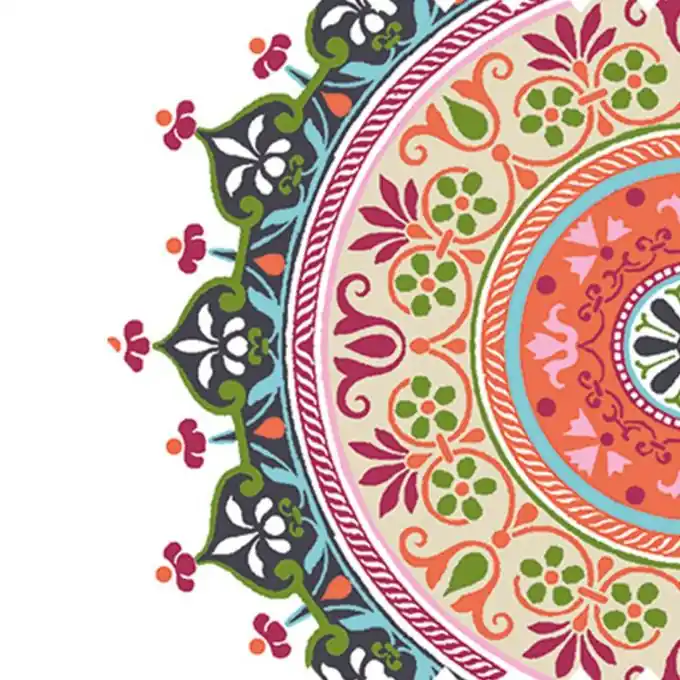 Saisonangebot Baumwolljersey Mandala Weiss