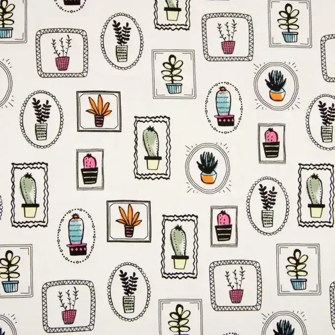 Baumwolljersey Pflanzenmuster Knallerangebot