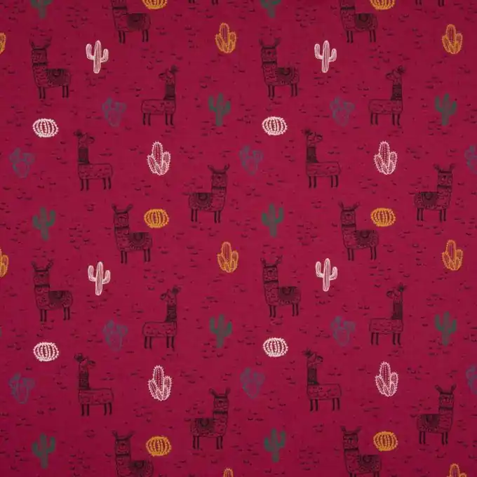 Expressversand Baumwolljersey Lamas Weinrot