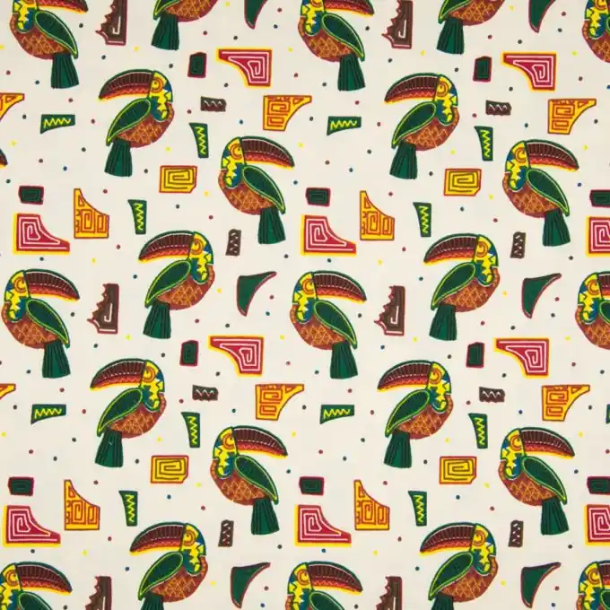 Top-Seller Baumwolljersey Tukanmotiv Bunt