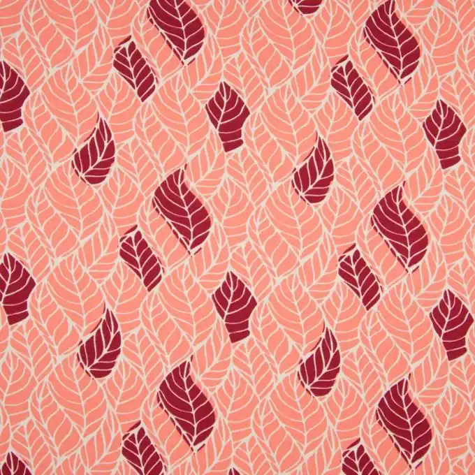 Baumwolljersey Blattmotiv Rosa Limited Edition