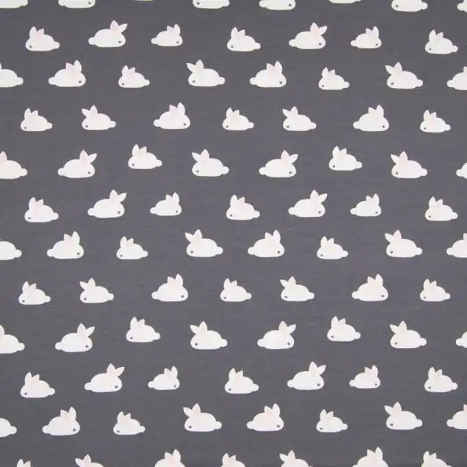 Baumwolljersey Hase Grau Aktuell
