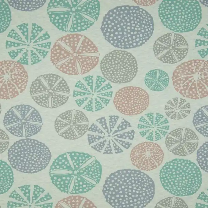 Markenprodukt Sommersweat French Terry Korallenmotiv Bunt