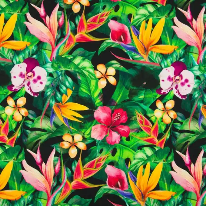 Exotisch gemusterter Baumwolljersey Günstig