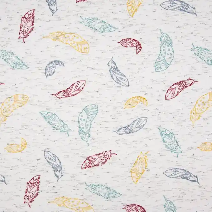 Baumwolljersey Federn Grau Garantierte Lieferung