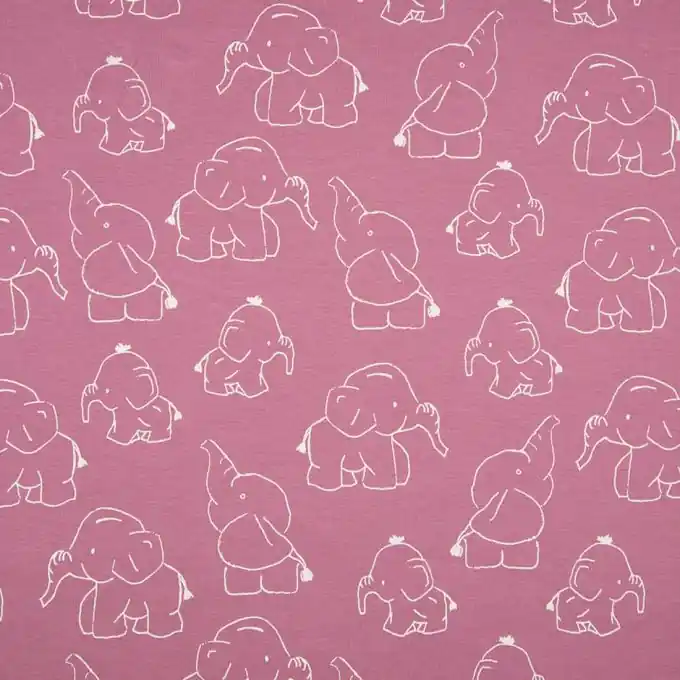 Baumwolljersey Elefanten Rosa Limited Edition