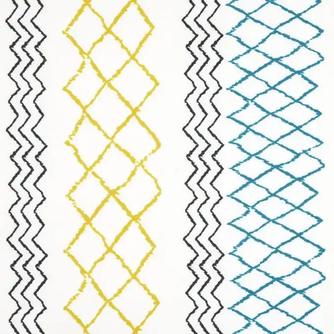 Top-Angebot Outdoorstoff in gelb-blauem geometrischem Muster