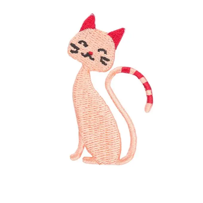 Hochwertig Bügelbild Katze Beige