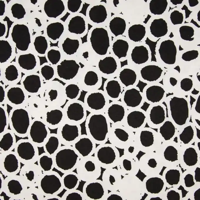 Viskosejersey Kreismotive Schwarz Kostenloser Rückversand