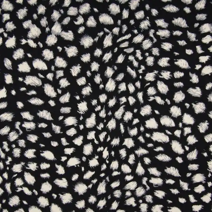 Ab Werk Viskosejersey Fleckenmotiv Schwarz