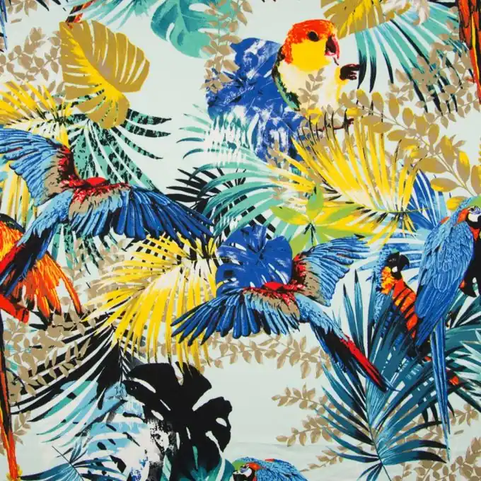 Top-Qualität Viskosejersey Papagei Bunt