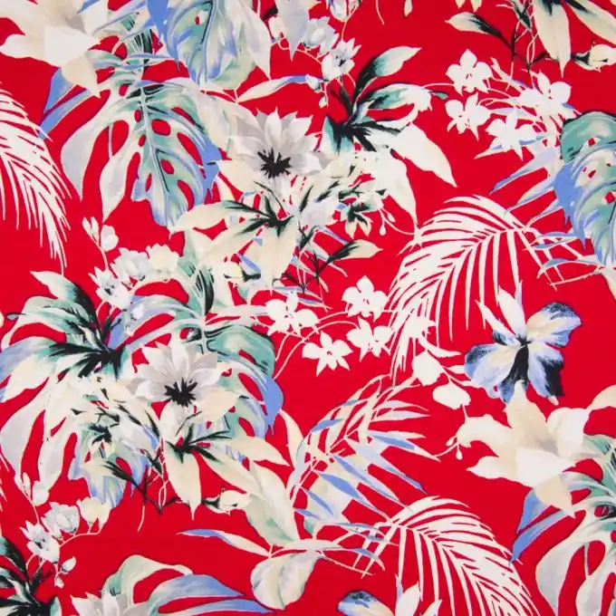 Viskosejersey Blumenmotiv Rot Top-Qualität