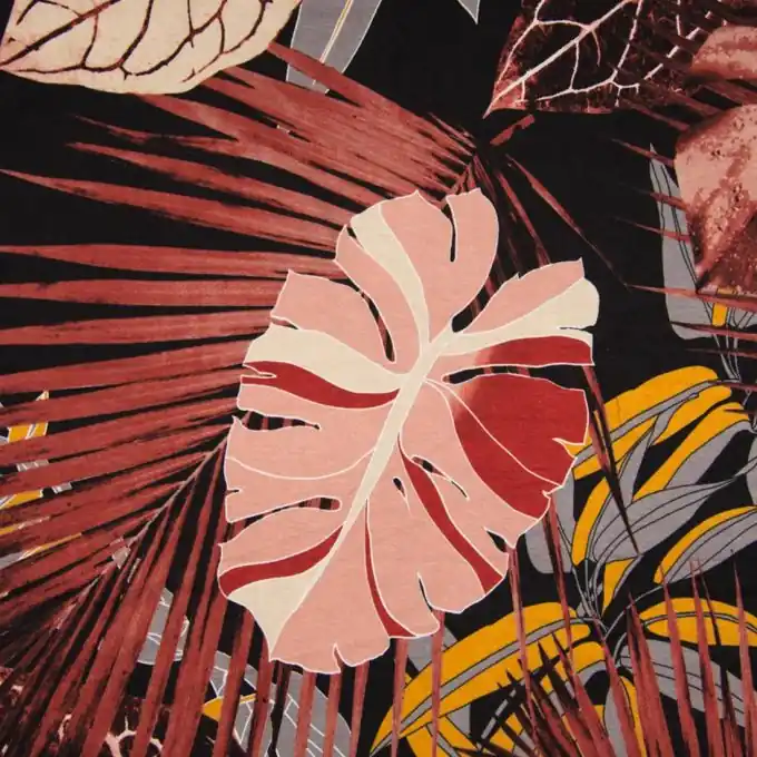 Viskosejersey Palmenmotiv Sichere Zahlung